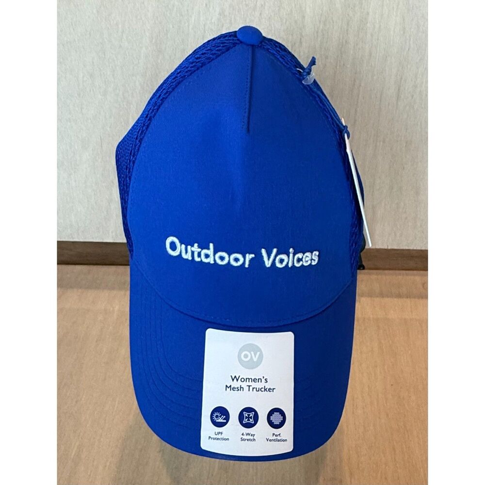 Outdoor Voices NWT OV Blue Mesh Trucker Hat Chic Sporty Athleisure Cap